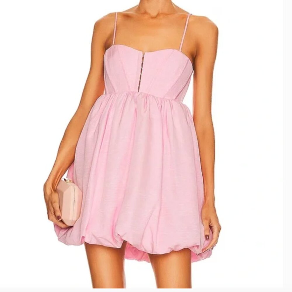 NBD Revolve Pink Mini Bubble Dress